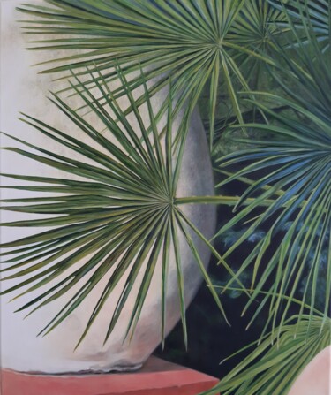 Peinture intitulée "Le Jardin des Colom…" par Joanne Mumford, Œuvre d'art originale, Huile Monté sur Châssis en bois