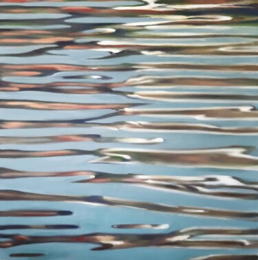 Painting titled "Water 17" by Joanne Mumford, Original Artwork, Oil Mounted on Wood Stretcher frame