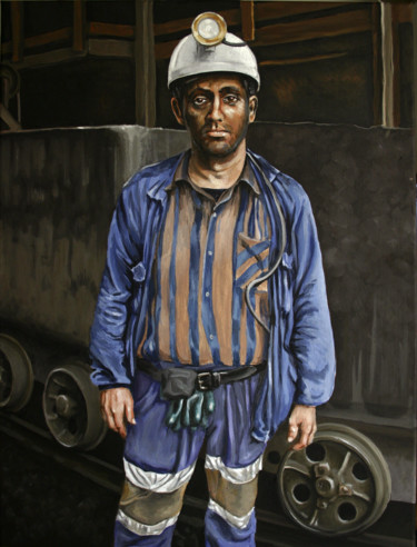 Pittura intitolato "Working class hero…" da Joanra Canosa, Opera d'arte originale, Olio