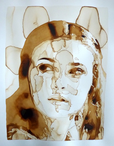 Malerei mit dem Titel "Sansa Stark (GOT)" von Joany Régibier, Original-Kunstwerk, Aquarell