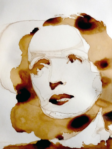 Malarstwo zatytułowany „Edith Piaf” autorstwa Joany Régibier, Oryginalna praca, Akwarela