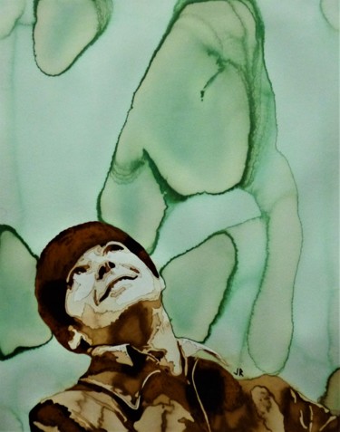 Pittura intitolato "Jack Nicholson - On…" da Joany Régibier, Opera d'arte originale, Acquarello