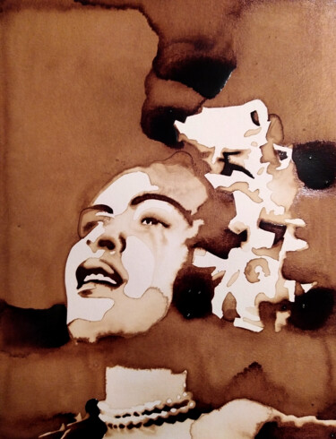 Картина под названием "Billie Holiday - St…" - Joany Régibier, Подлинное произведение искусства, Акварель