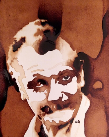 Malerei mit dem Titel "Georges Brassens -…" von Joany Régibier, Original-Kunstwerk, Aquarell