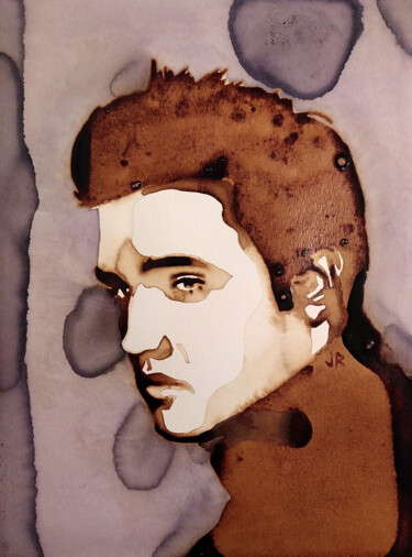 Malerei mit dem Titel "Elvis Presley - Hou…" von Joany Régibier, Original-Kunstwerk, Aquarell