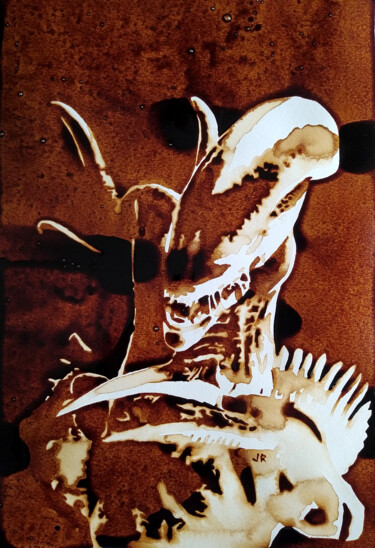 Painting titled "Alien" by Joany Régibier, Original Artwork, Watercolor