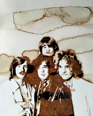 Malerei mit dem Titel "Led Zeppelin" von Joany Régibier, Original-Kunstwerk, Aquarell