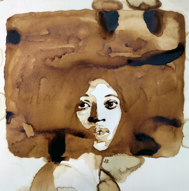 Malerei mit dem Titel "Carol Ingram - Squa…" von Joany Régibier, Original-Kunstwerk, Aquarell