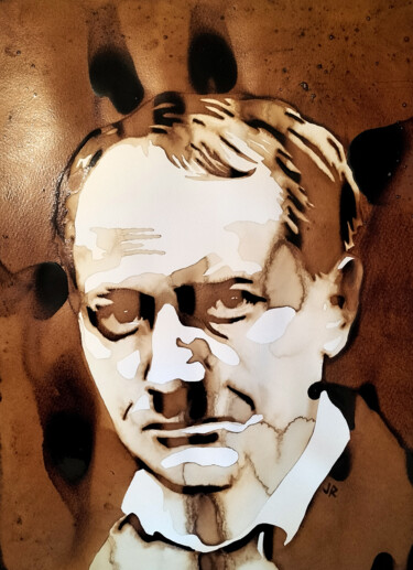 Painting titled "Charles Baudelaire" by Joany Régibier, Original Artwork, Watercolor