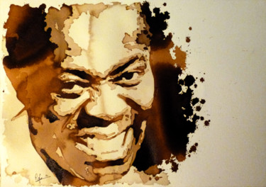 Painting titled "Louis Armstrong (20…" by Joany Régibier, Original Artwork, Watercolor
