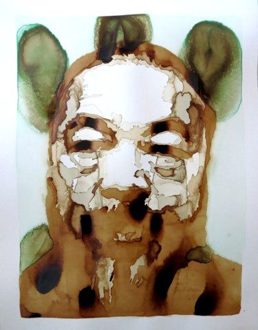 Painting titled "Ai Weiwei" by Joany Régibier, Original Artwork, Watercolor