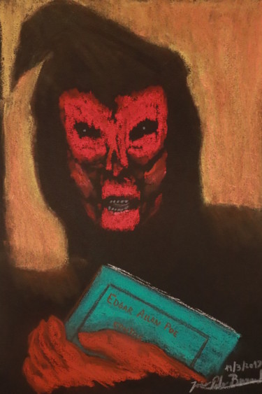 Peinture intitulée "A Máscara da Morte…" par João Bernardo, Œuvre d'art originale, Pastel