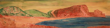 Peinture intitulée "Praia do Barranco" par João Bernardo, Œuvre d'art originale, Acrylique