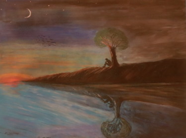 Pintura intitulada "O Crepúsculo" por João Bernardo, Obras de arte originais, Pastel