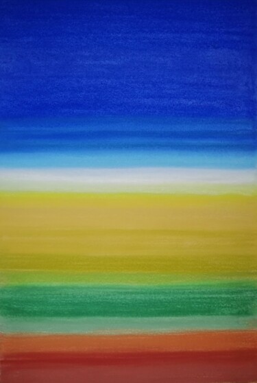 Peinture intitulée "Mar, Praia e Terra" par João Bernardo, Œuvre d'art originale, Pastel