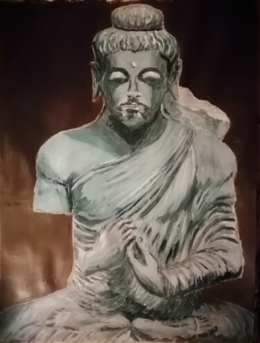 Painting titled "Buddha Shakyamuni" by João Bernardo, Original Artwork, Acrylic