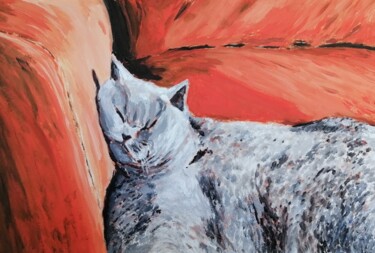 Pintura intitulada "Gatão" por João Bernardo, Obras de arte originais, Óleo