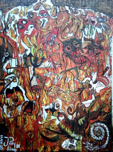 Pintura intitulada "Inferno.jpg" por João Pery De Lind, Obras de arte originais, Acrílico