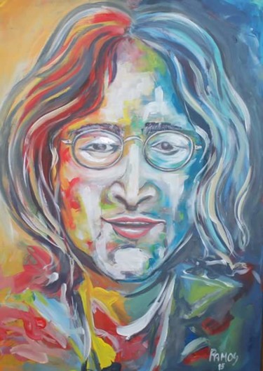 Pittura intitolato "John Lennon" da João Camilo Ramos, Opera d'arte originale, Acrilico