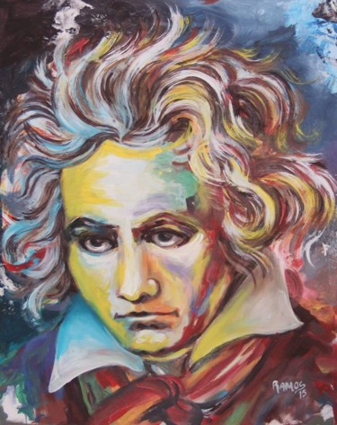 Painting titled "Beethoven" by João Camilo Ramos, Original Artwork, Acrylic