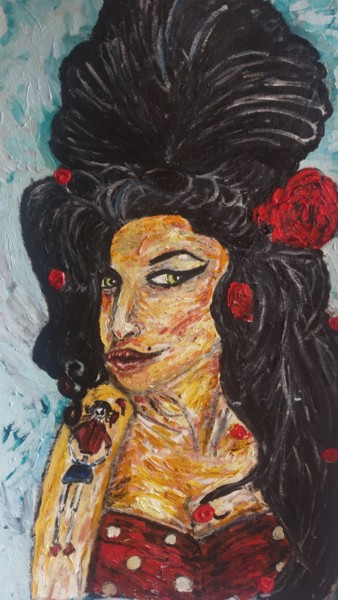 Painting titled "Amy WineHouse" by João Miranda, Original Artwork, Oil