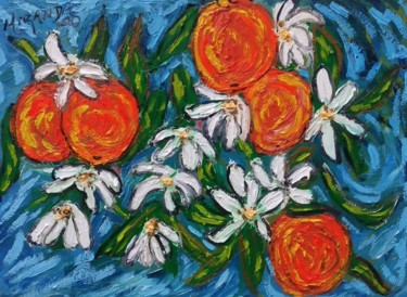 Peinture intitulée "Orange Trees" par João Miranda, Œuvre d'art originale, Huile