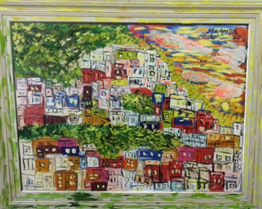 Painting titled "A Favela" by João Miranda, Original Artwork, Oil