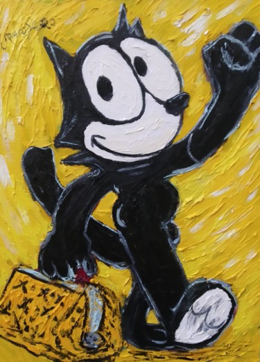 Peinture intitulée "Felix the Cat n 3" par João Miranda, Œuvre d'art originale, Huile