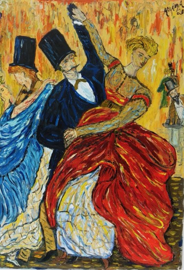 Painting titled "Waltz - remarkable…" by João Miranda, Original Artwork, Oil Mounted on Cardboard