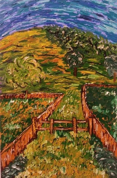 Painting titled "the gate" by João Miranda, Original Artwork, Oil