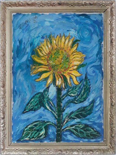 Schilderij getiteld "The Sunflower" door João Miranda, Origineel Kunstwerk, Olie