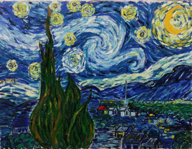 "Starry Night after…" başlıklı Tablo João Miranda tarafından, Orijinal sanat, Petrol