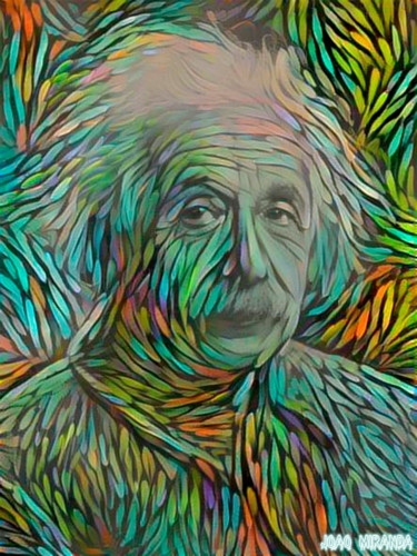 Arts numériques intitulée "Einstein The Genius" par João Miranda, Œuvre d'art originale, Peinture numérique