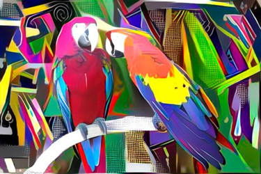 数字艺术 标题为“the macaws” 由João Miranda, 原创艺术品, 数字油画