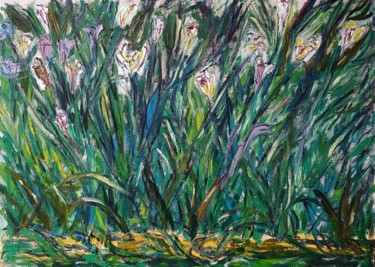 Картина под названием "The lilies" - João Miranda, Подлинное произведение искусства, Масло
