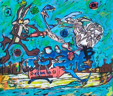 Pittura intitolato "Wile e. Coyote" da João Miranda, Opera d'arte originale, Acrilico