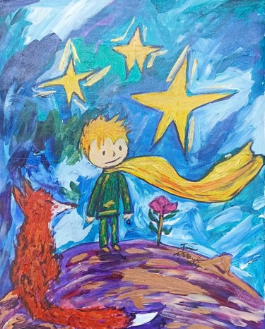 Painting titled "The little Prince s…" by João Miranda, Original Artwork, Acrylic