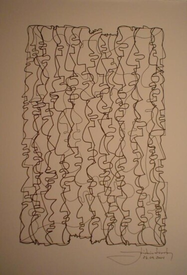 Desenho intitulada "Lines on faces" por João Videira Santos, Obras de arte originais