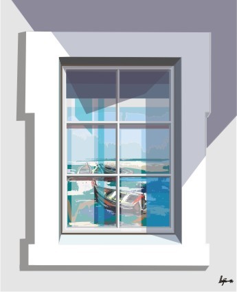 Desenho intitulada "janela, br ,praia" por João Beja, Obras de arte originais