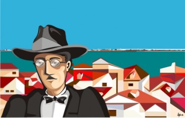 Desenho intitulada "fernando pessoa" por João Beja, Obras de arte originais