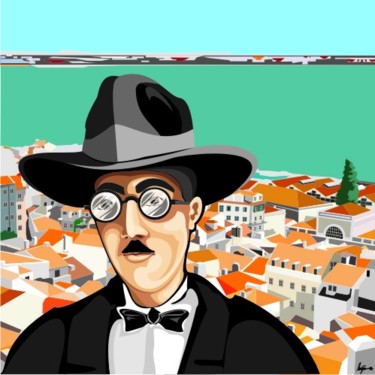 Pintura intitulada "fernando pessoa,tel…" por João Beja, Obras de arte originais