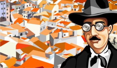 Pintura intitulada "fernando pessoa, te…" por João Beja, Obras de arte originais