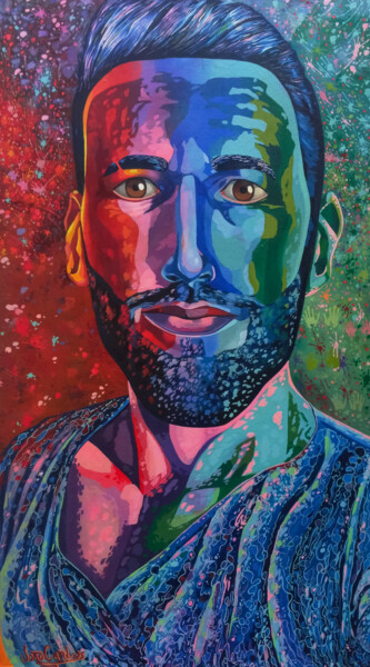 Peinture intitulée "auto retrato" par João Carlos, Œuvre d'art originale, Huile