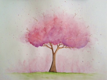 Painting titled "Algodão doce" by Cláudia Joaquim, Original Artwork, Watercolor