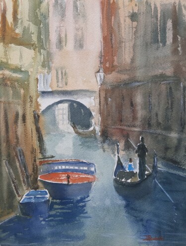 제목이 "Canal"인 미술작품 Joaquim Pancho로, 원작, 수채화