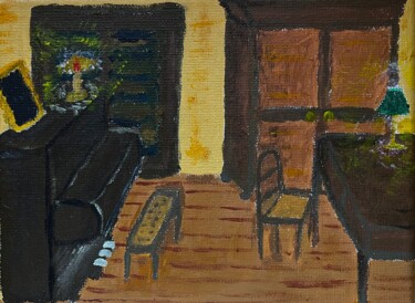 Painting titled "Studio" by Joaquin, Original Artwork, Acrylic Mounted on Wood Stretcher frame