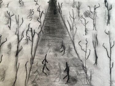 Σχέδιο με τίτλο "Lost" από Joaquin, Αυθεντικά έργα τέχνης, Κάρβουνο