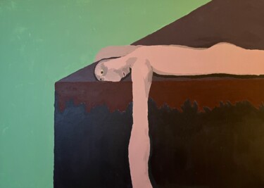 Painting titled "Laying somewhere" by Joaquin, Original Artwork, Acrylic Mounted on Wood Stretcher frame