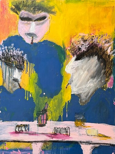 Картина под названием "at the bar" - Joaquin, Подлинное произведение искусства, Рисунок распылителем краски Установлен на Де…