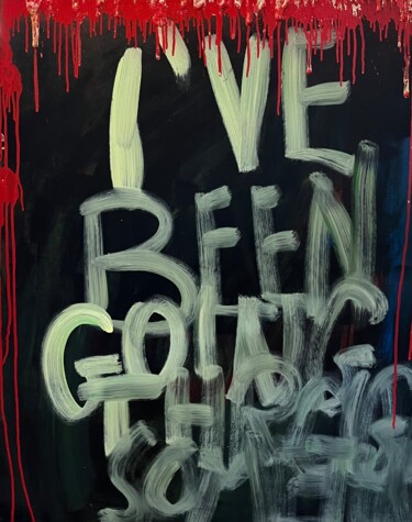 Painting titled "I’ve been goon’ thr…" by Joaquin, Original Artwork, Acrylic Mounted on Wood Panel